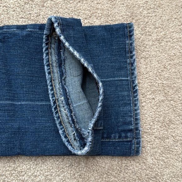 PAIGE Laurel Canyon Low Rise Bootcut Dark Wash Embroidered Jeans Size 30 HEMMED - Picture 8 of 8